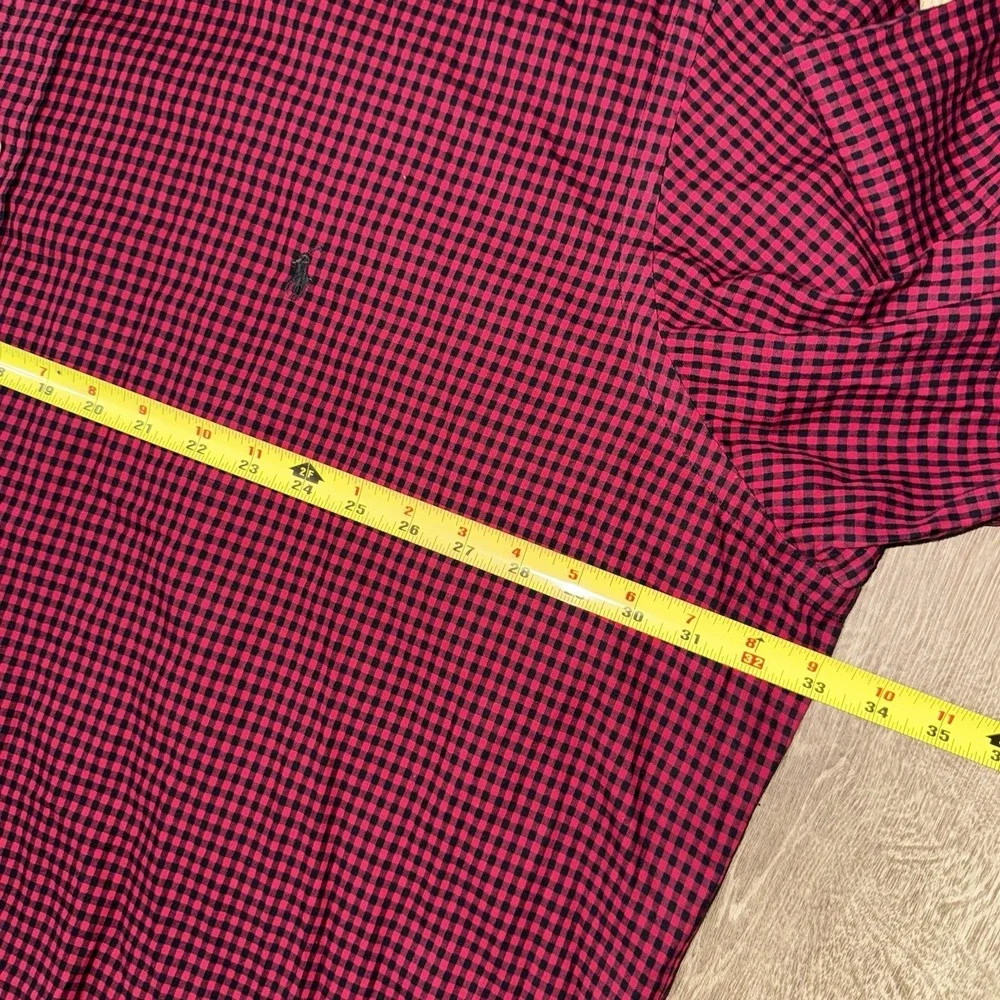 Polo Ralph Lauren Long Sleeve Button Down Oxford Shirt Mens 4XLT Red Black Plaid